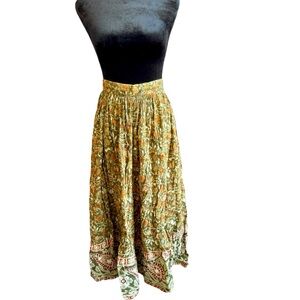 VTG 90s Bohemian Fairy western White Stag Maxi skirt size XL